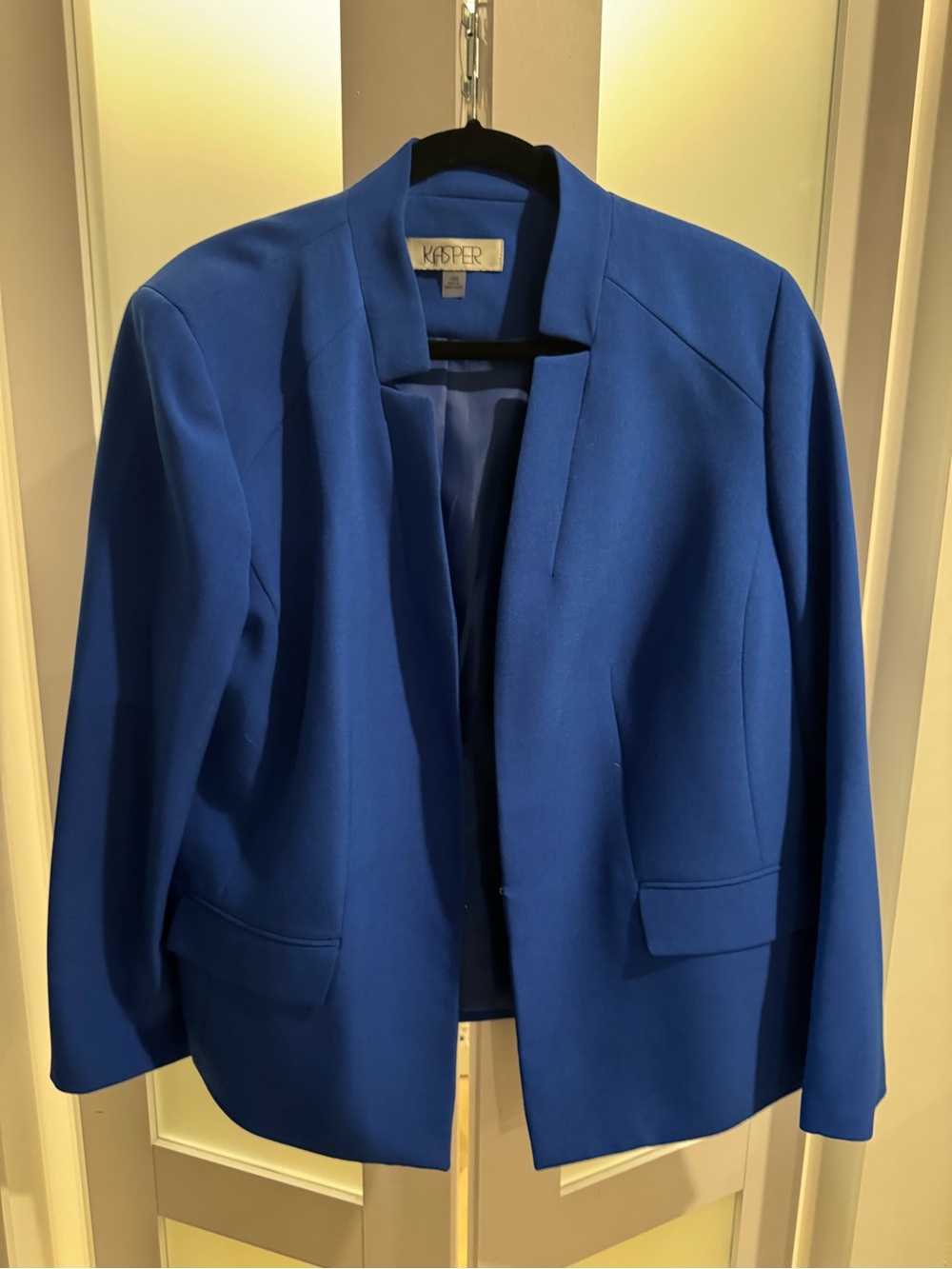 Kasper Women's Cobalt Blue Open Front Blazer